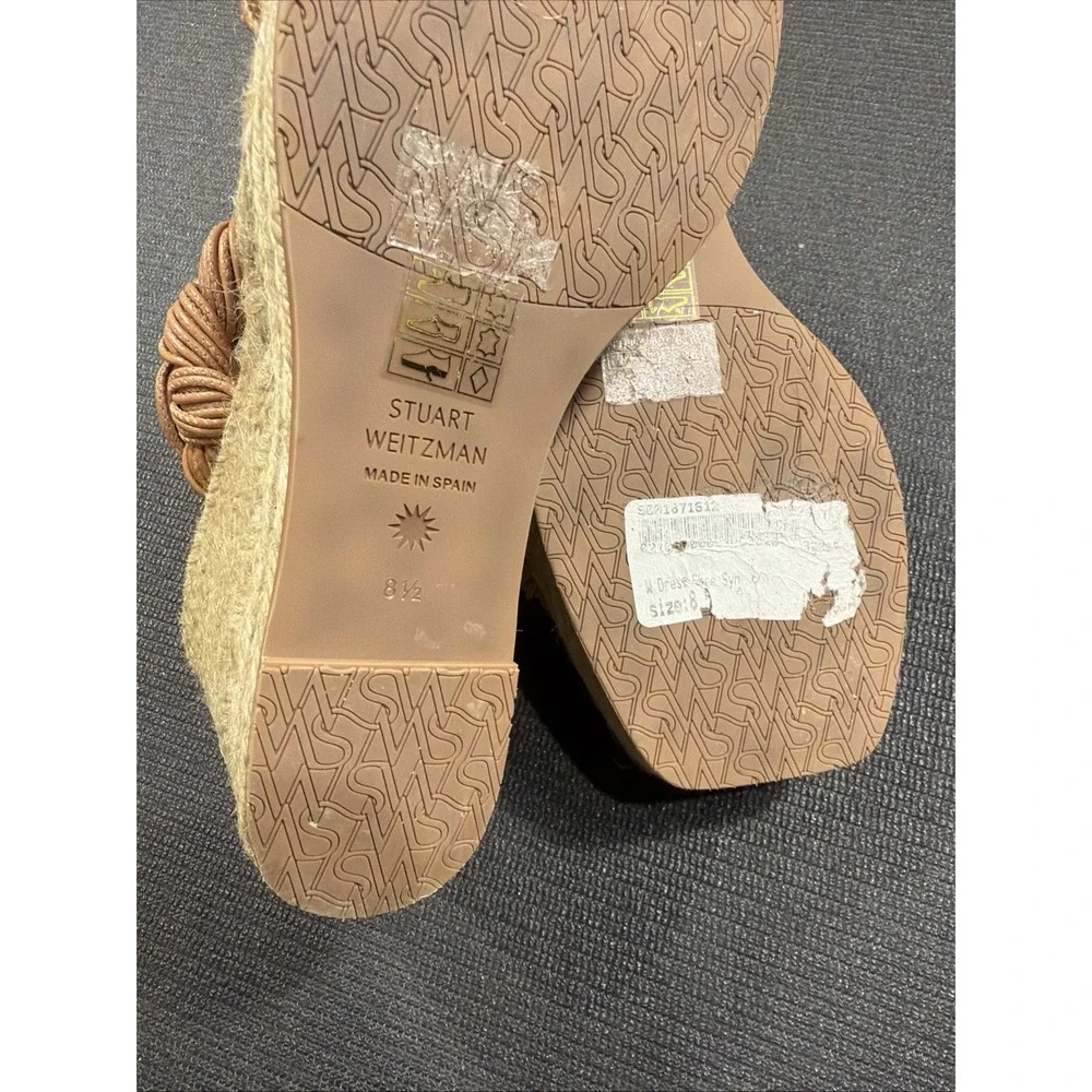 NWOB Stuart Weitzman Braida Leather Espadrille Wedge Sandal size 8.5